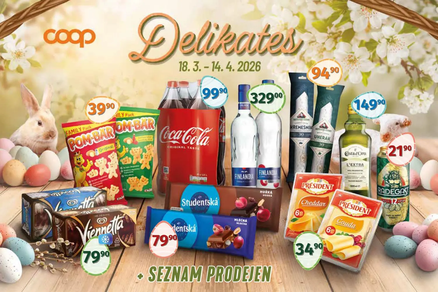 COOP Delikates Velikonoce (seznam prodejen)