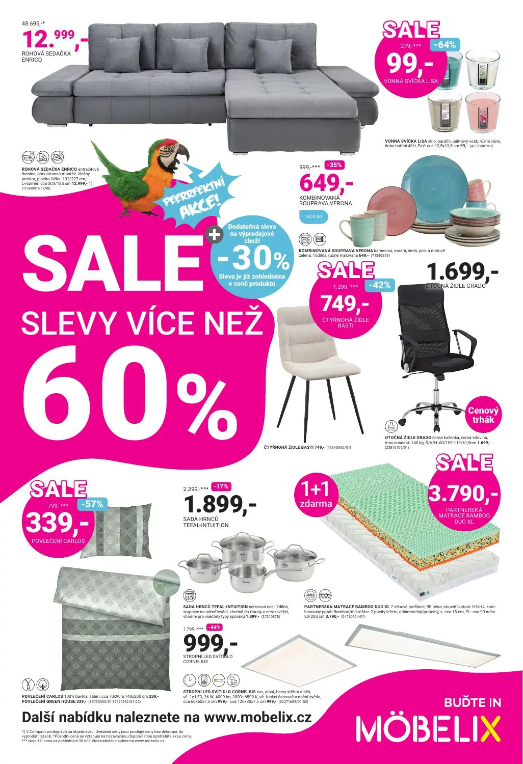 SALE SLEVY VÍCE NEŽ 60%
