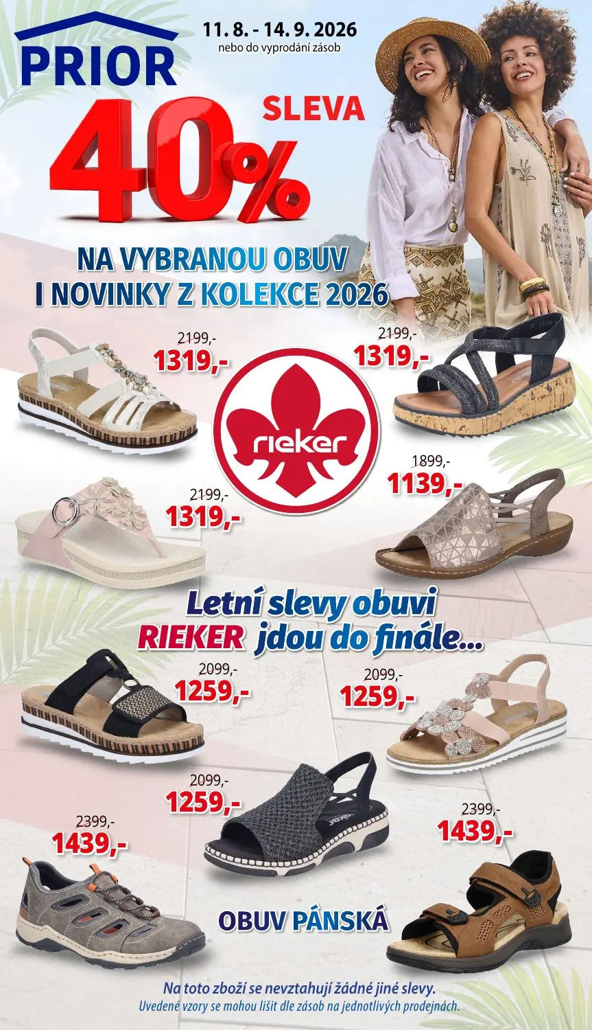 AKČNÍ NABÍDKA OBUVI -40% NA VYBRANOU OBUV RIEKER