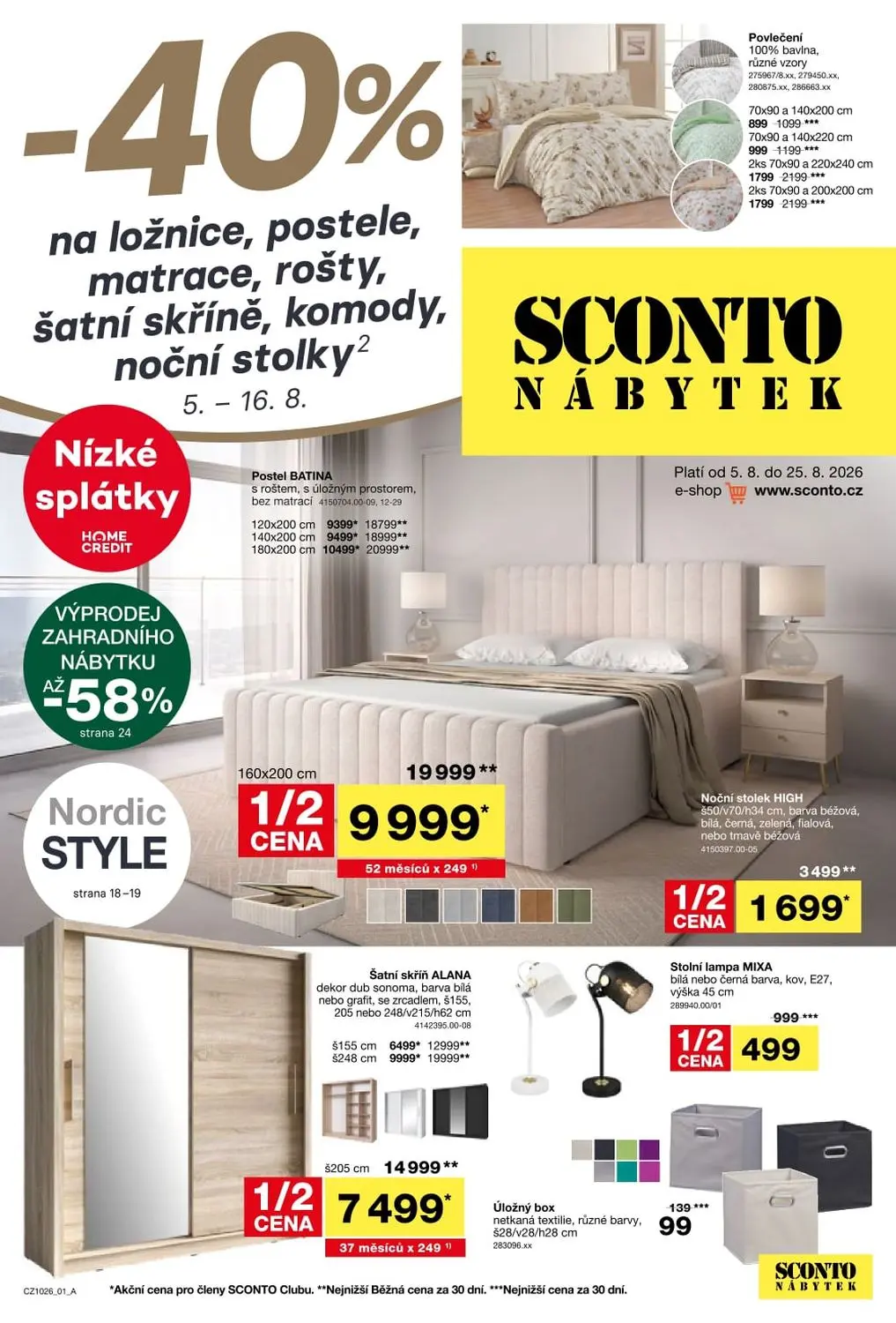 -40%na ložnice, postele,matrace, rošty,šatní skříně, komody,noční stolky