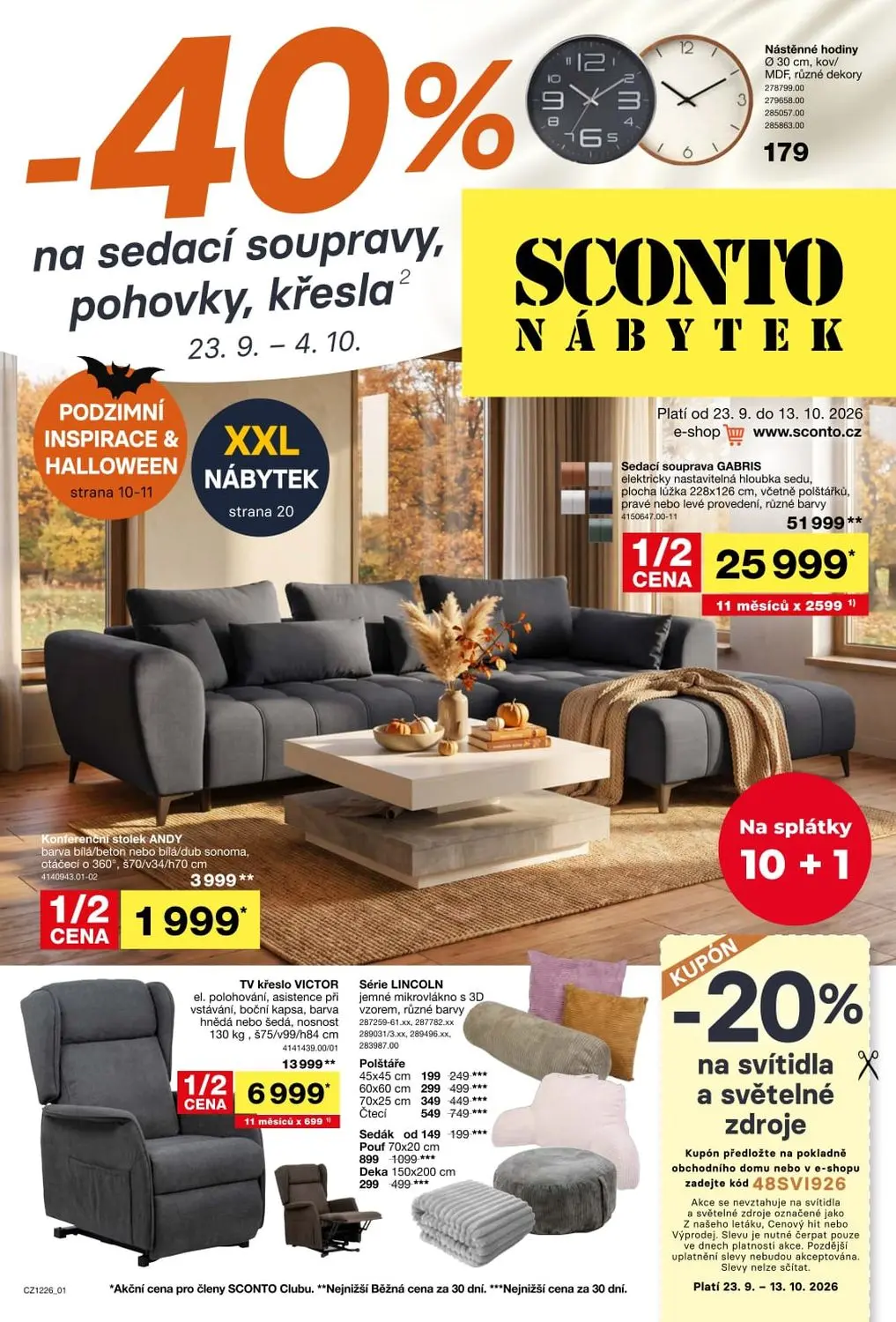 -40% na sedací soupravy, pohovky, krésla 