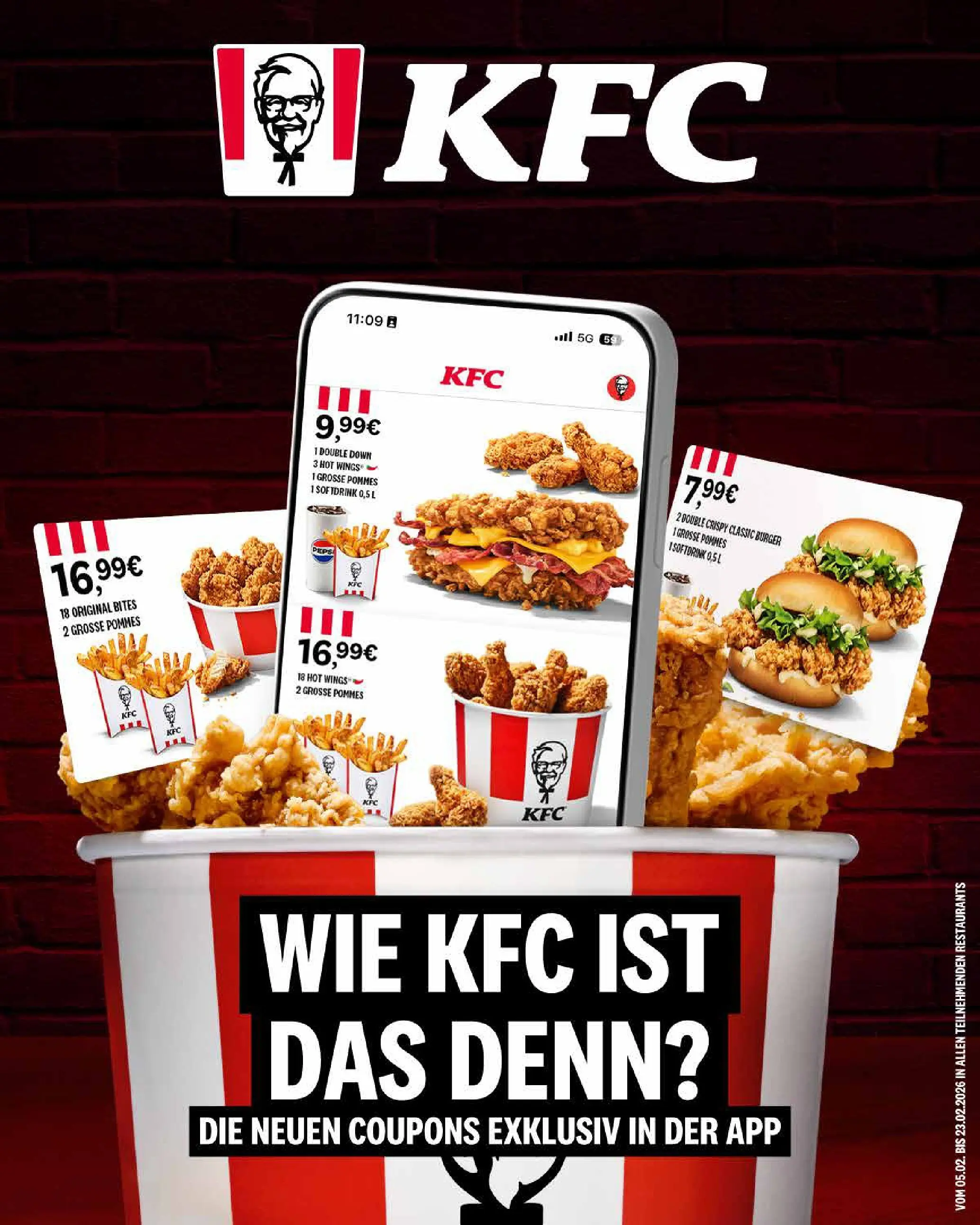 KFC: Coupons exklusiv in der App!