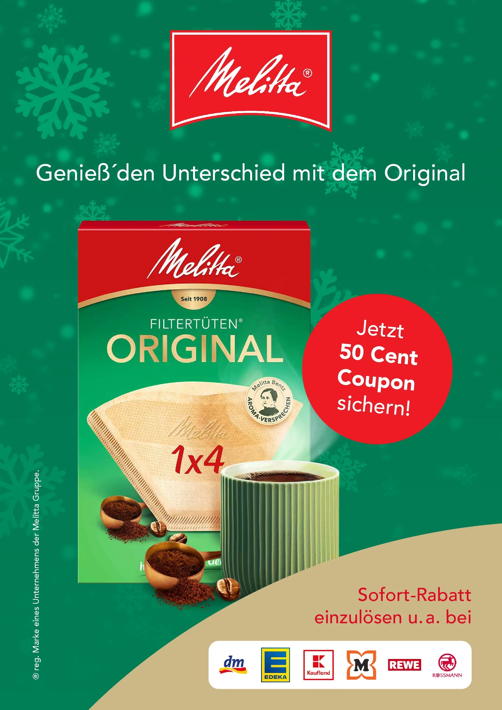 Melitta: Jetzt 50 Cent Coupon sichern!