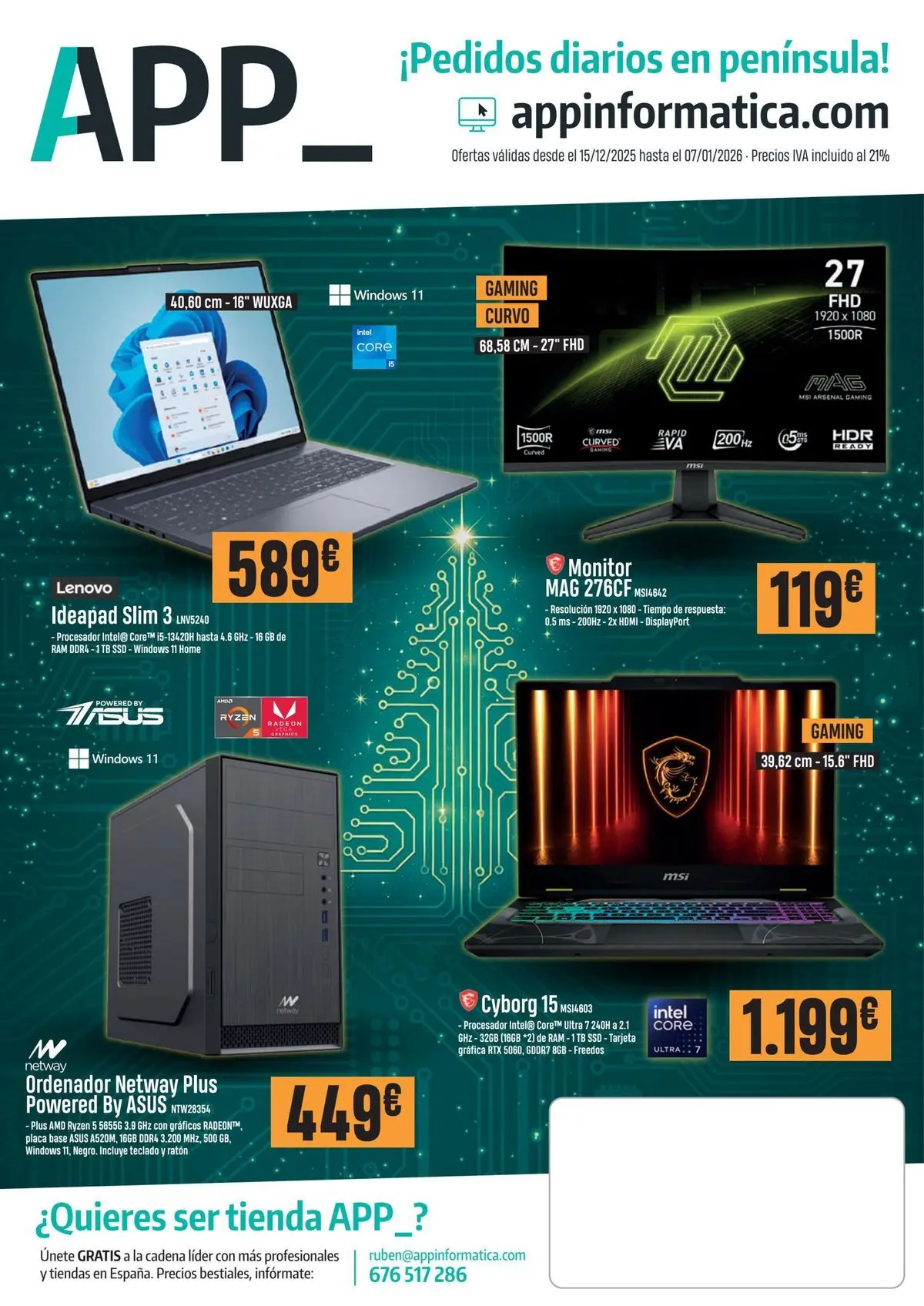 Ofertas válidas desde 15/12/2025 hasta el 07/01/2026