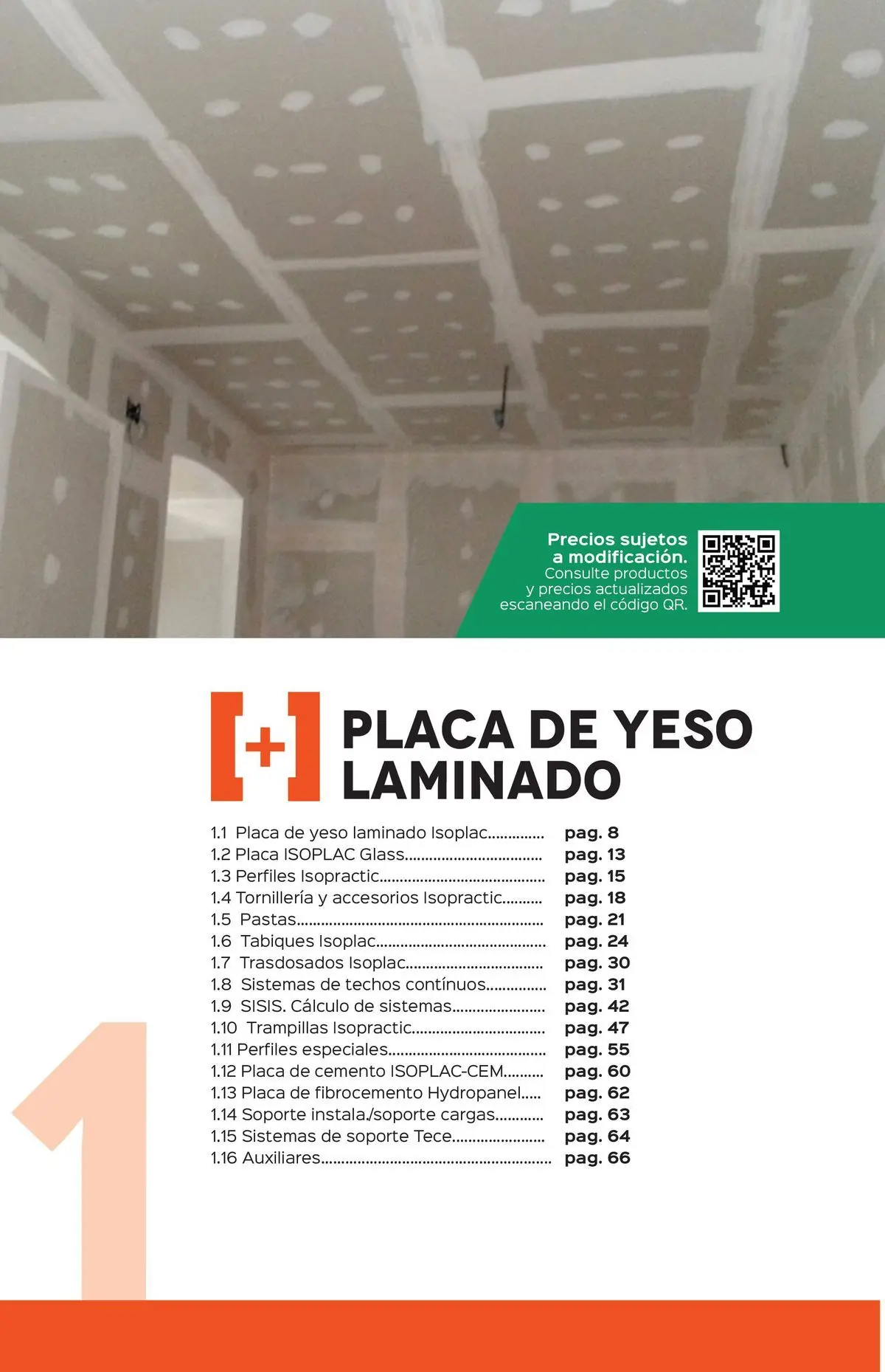 PLACA DE YESO LAMINADO - TARIFA ISOLANA