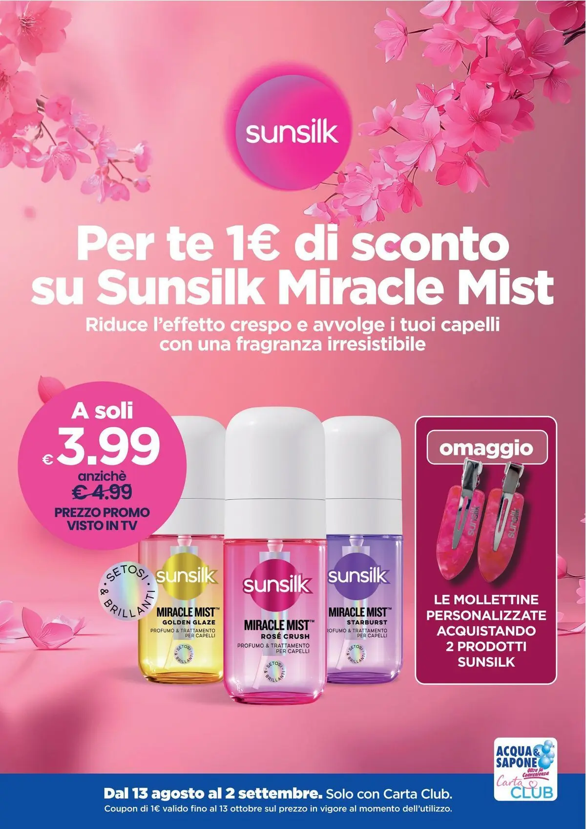 Per te 1 euro di sconto su sunsilk miracle mist