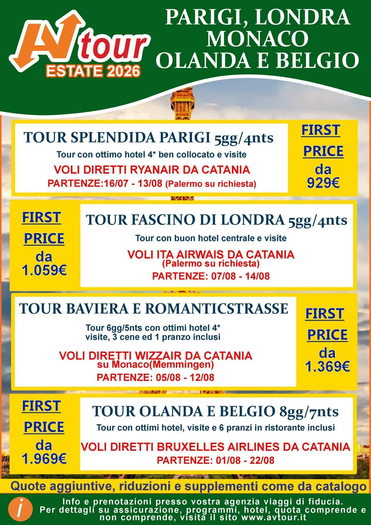 PARIGI, LONDRA MONACO OLANDA E BELGIO