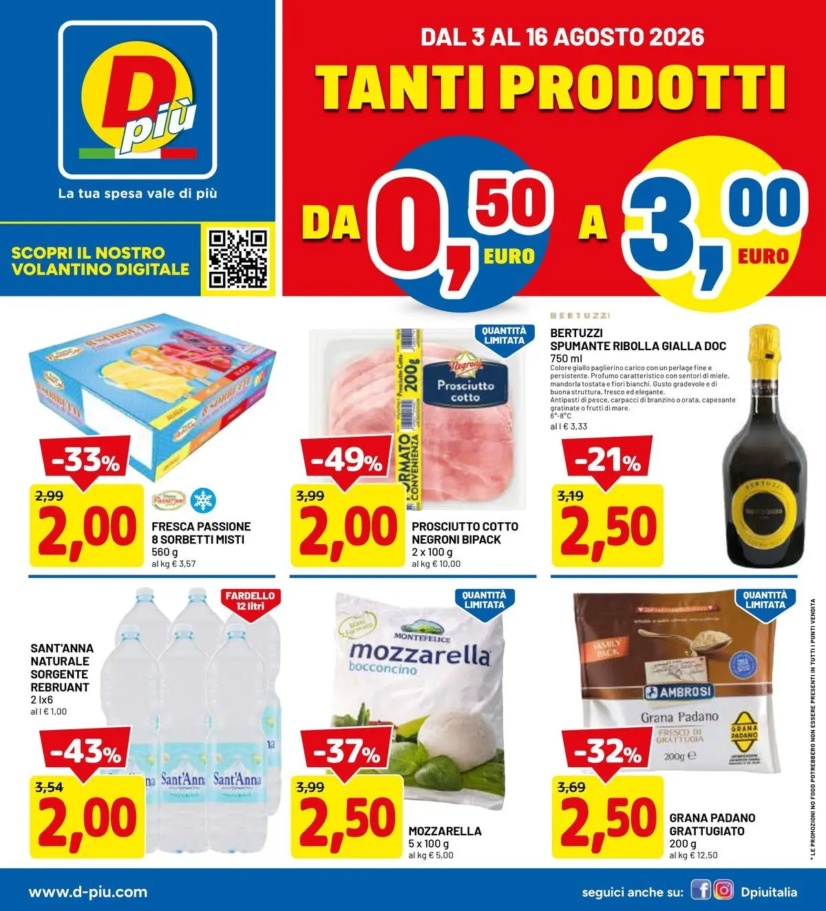 Tanti prodotti da 0.50€ a 3.00€