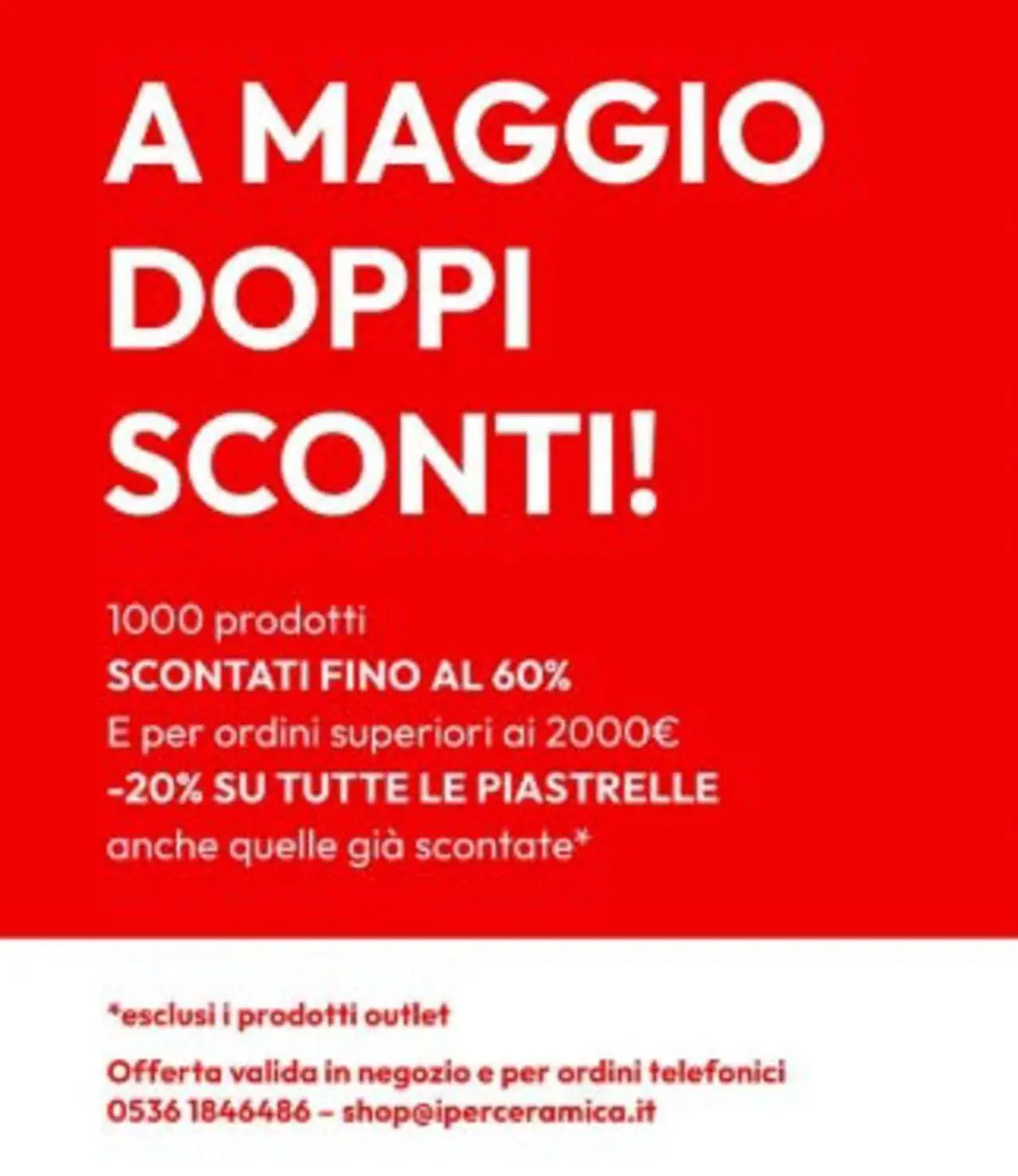 A maggio doppi sconti!