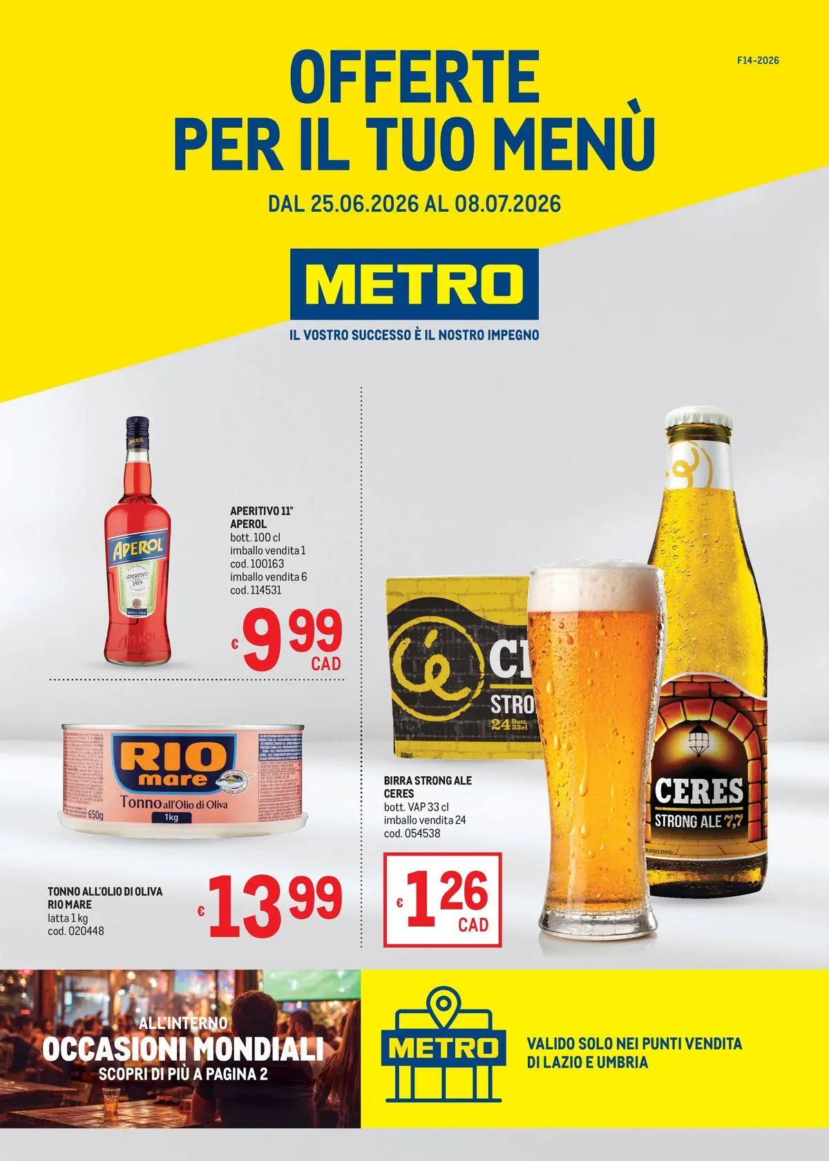 Offerte per il tuo Menù - AREA 3