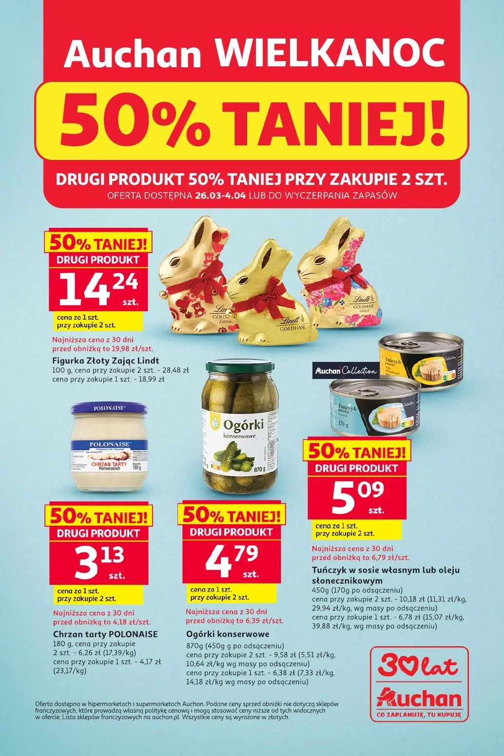 Auchan Wielkanoc 50% Taniej